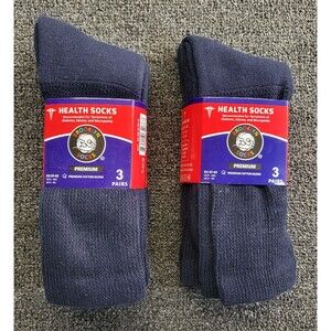 5 Pairs Brooklyn Over-The-Calf Diabetic Cotton Blend Socks with Non Binding Top